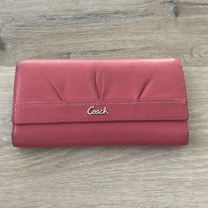 Coach pink full size with cheque book wallet